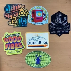 Set of 6 rare hard to find Dutch bros stickers, Arizona Christmas, Halloween